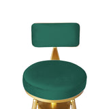 Levede 1x Bar Stools Velvet Kitchen Green - Top-Down View