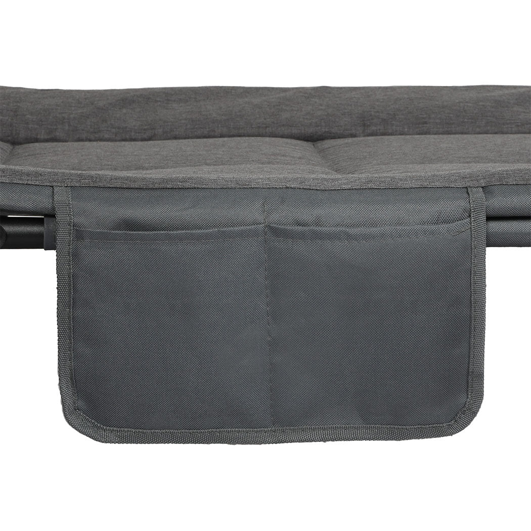 Levede Folding Camping Bed Camp Cots Dark Grey-2006732877819154436