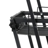 Levede 3 Tier Kitchen Trolley Cart Swivel Black Colour - Top-Down View