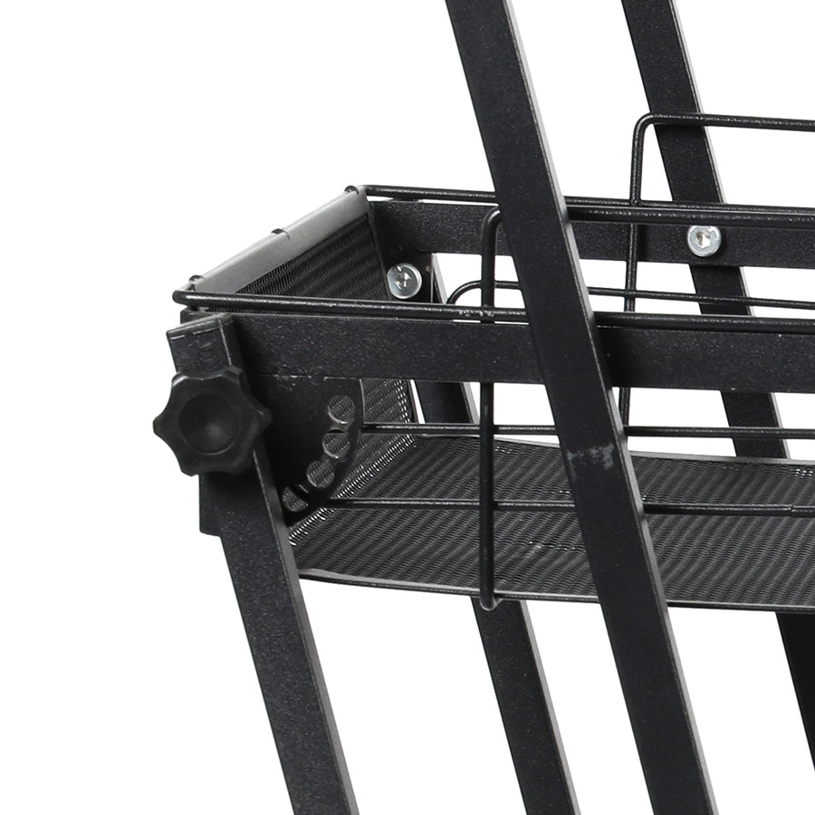 Levede 3 Tier Kitchen Trolley Cart Swivel Black Colour-2018816800040554500