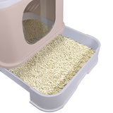 PaWz Cat Litter Box Fully Enclosed Kitty Coffee - Top-Down View