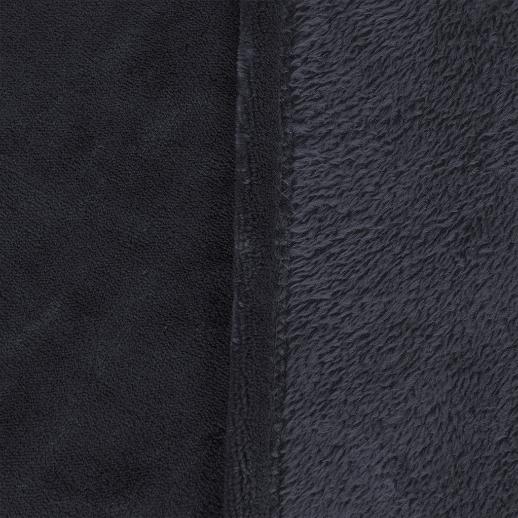DreamZ 320GSM 220x240cm Ultra Soft Mink Dark Grey Queen-2018816639436460036