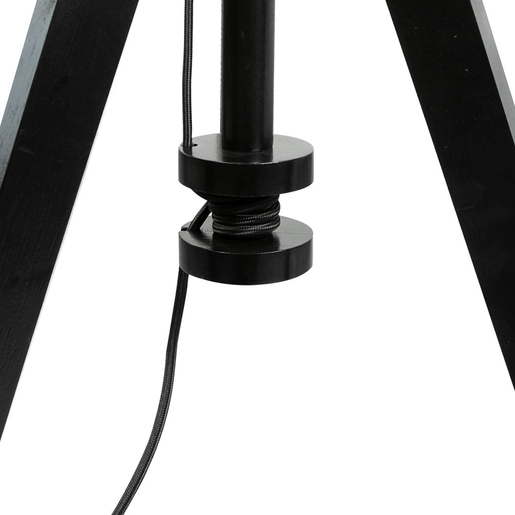 EMITTO Wooden Floor Lamp Modern Tripod Black-2006733079422570500