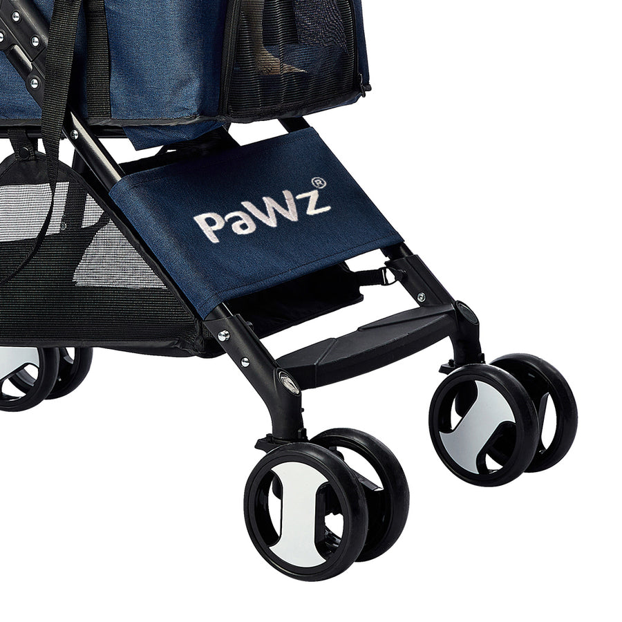 PaWz Large Pet Stroller Dog Cat Carrier Blue-2006733031045468164