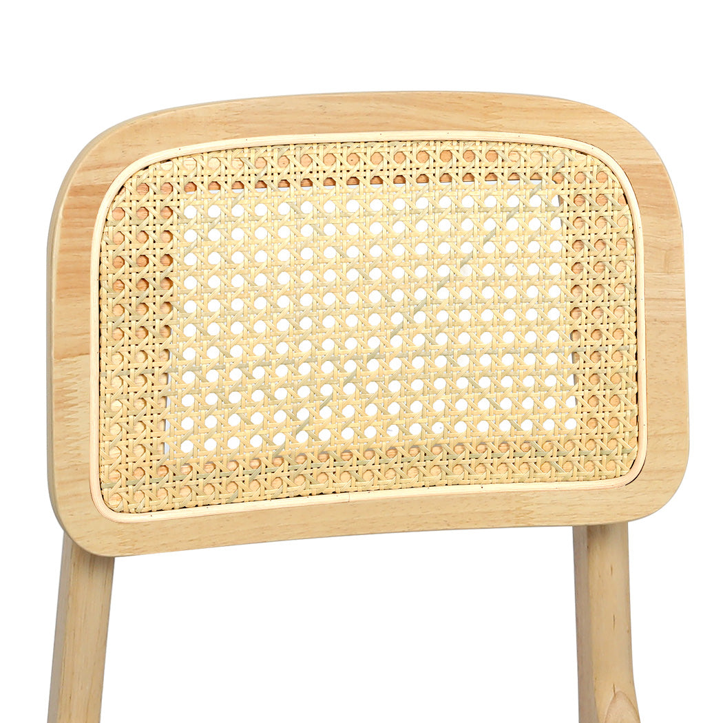 Levede Dining Chair Wood Rattan Armless Natural x4-2006732736697602053