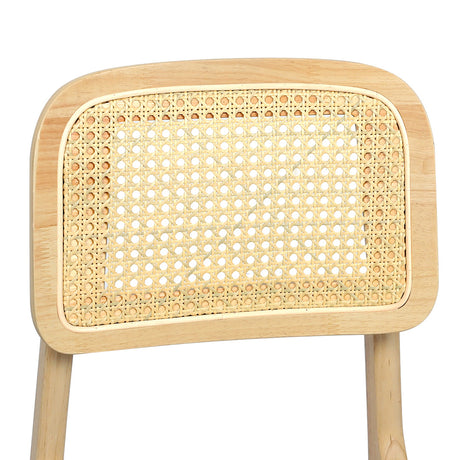 Levede Dining Chair Wood Rattan Armless Natural x4-2006732736697602053