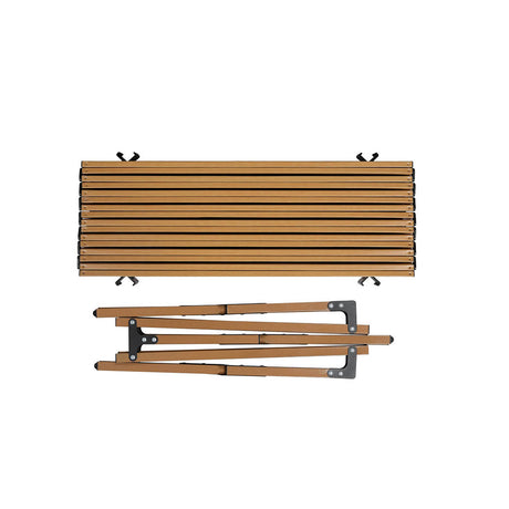 Levede Folding Camping Table Chair Set Oak-1954802885409771525