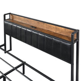 Levede Queen Bed Frame PU 4 Drawer USB Charge - 45-Degree Angle