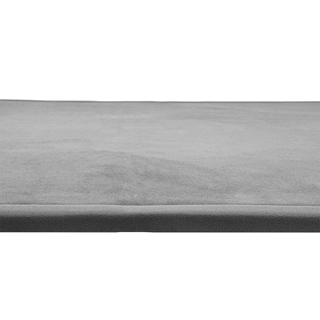Marlow Coral Velvet Area Rugs Large Mat 150x200cm Grey-1954802461982199813