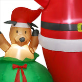 Santaco Christmas Inflatable Outdoor Santa Claus Elk 2.2M Xmas Decoration Light-2006733374424748037