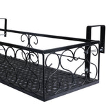 Levede Plant Stand Outdoor Indoor Home Black Rectangle - 45-Degree Angle