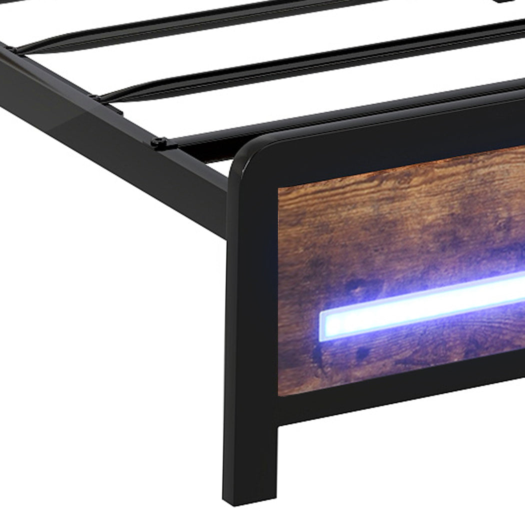 Levede Single Bed Frame Storage Headboard Industrial-2011971104947703813