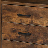 Levede Bedside Table USB Charger Outlet LED Oak - 45-Degree Angle