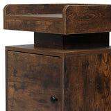 Levede Bedside Table USB Charger Outlet RGB Oak - 45-Degree Angle