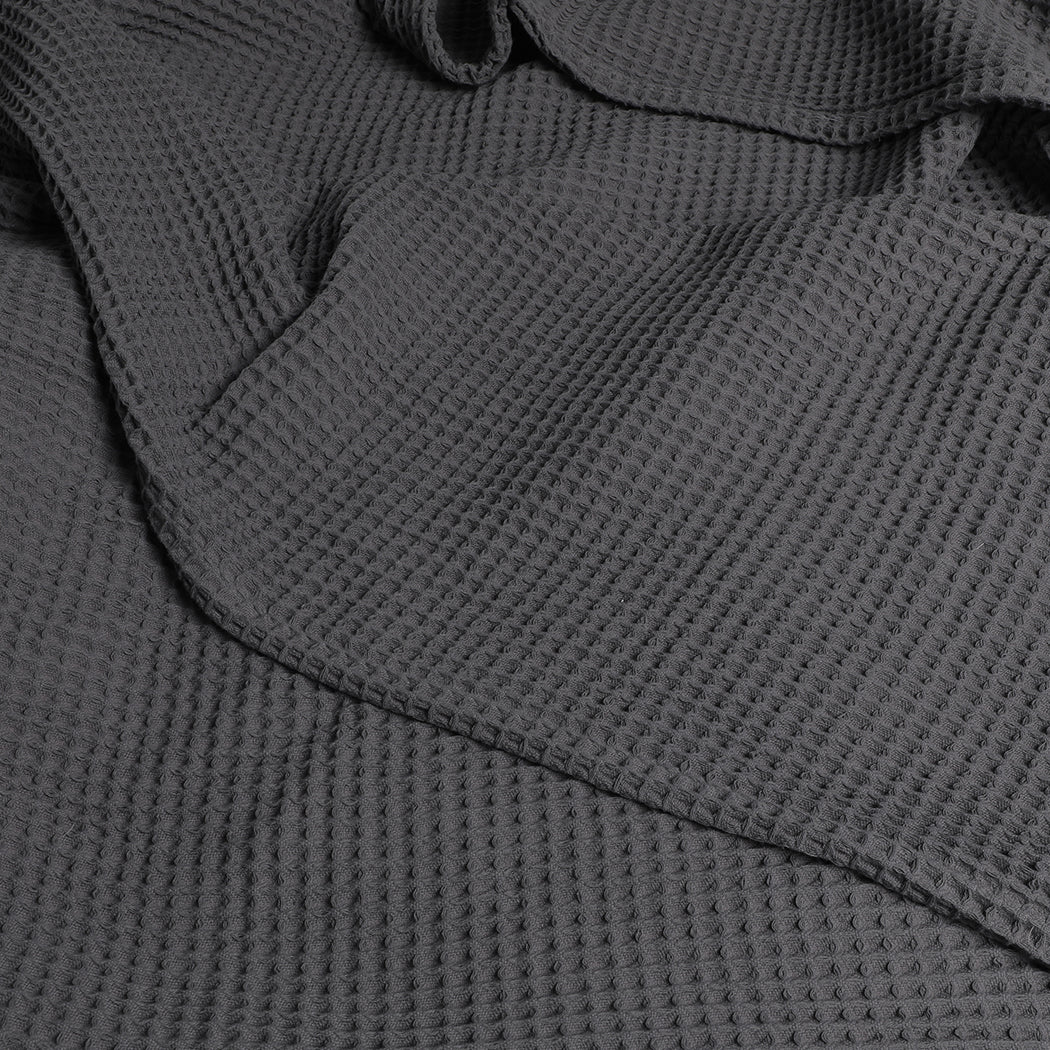 DreamZ Throw Blanket Cotton Waffle Blankets Grey Single-2018816707208024069