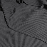 DreamZ Throw Blanket Cotton Waffle Blankets Grey Single - 45-Degree Angle