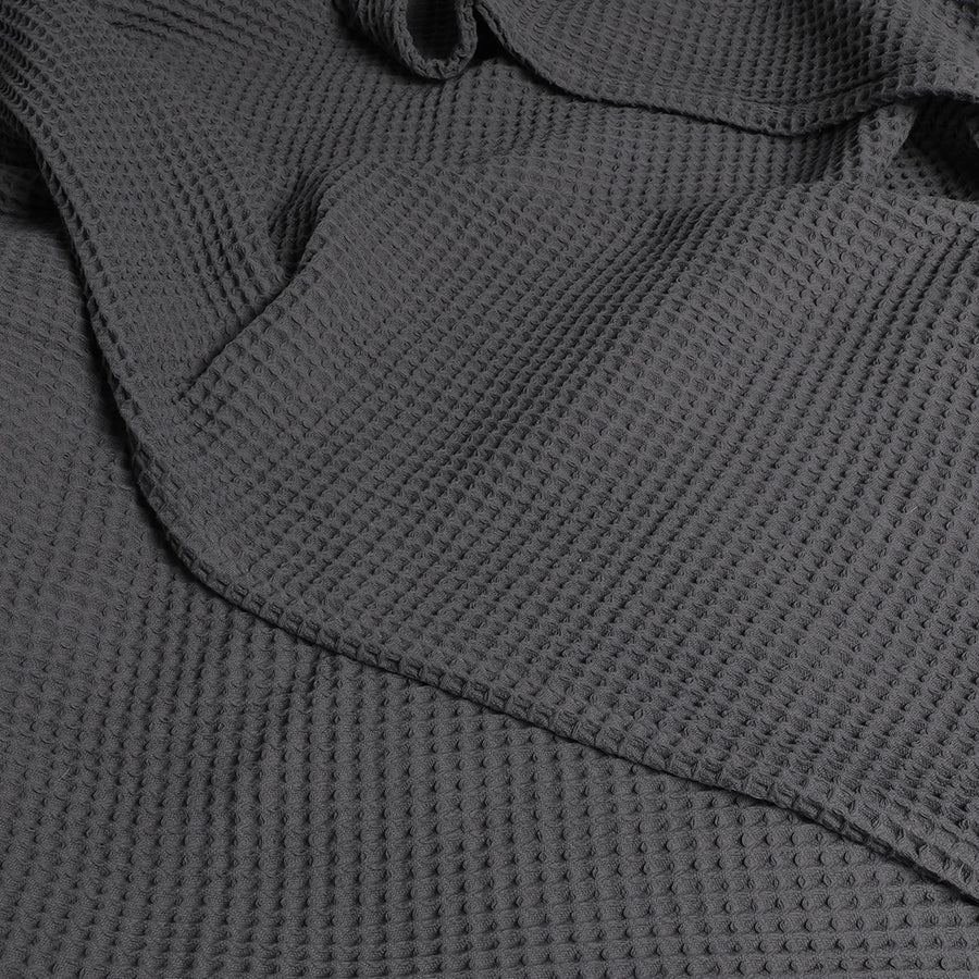 DreamZ Throw Blanket Cotton Waffle Blankets Grey Single-2018816707208024069