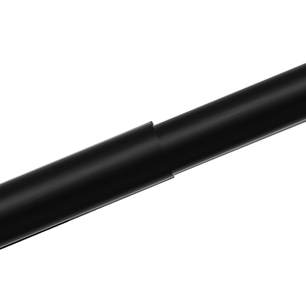 Marlow Black Double Curtain Rod Steel Pole Pommel Set Extendable Adjustable-2018816770139361285