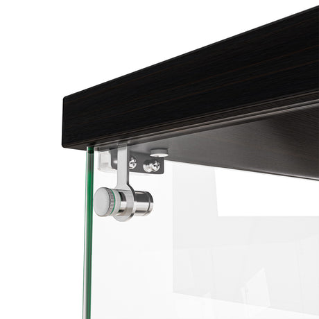 Stacked Display Cabinet Collection Storage Tempered Glass 2 Tier With Lock Black-1954802399617093637