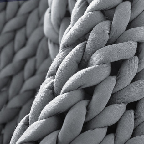 Dreamz Knitted Weighted Blanket Chunky Grey Kids-1954802943781900293