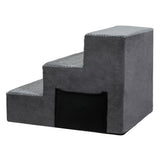 Pawz 3 Steps Pet Stairs Dog Ramp High Density Foam Grey-2006733392930017285