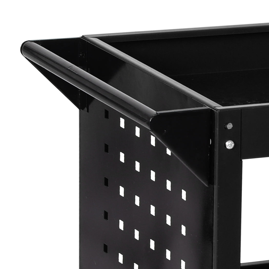 Traderight Tool Trolley Cart 3Tier Toolbox Black-2018816865903710213