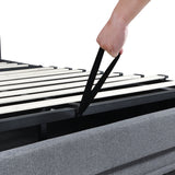 Levede Queen Bed Frame Gas Lift LED Light - 45-Degree Angle