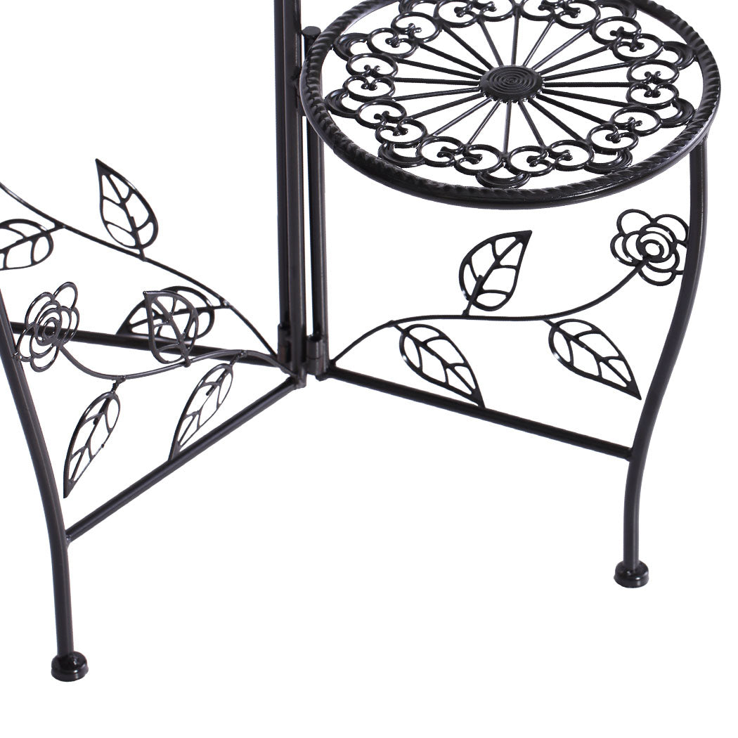2X Wrought Iron Outdoor Indoor Flower Black 2 Pack-2018816817077817349