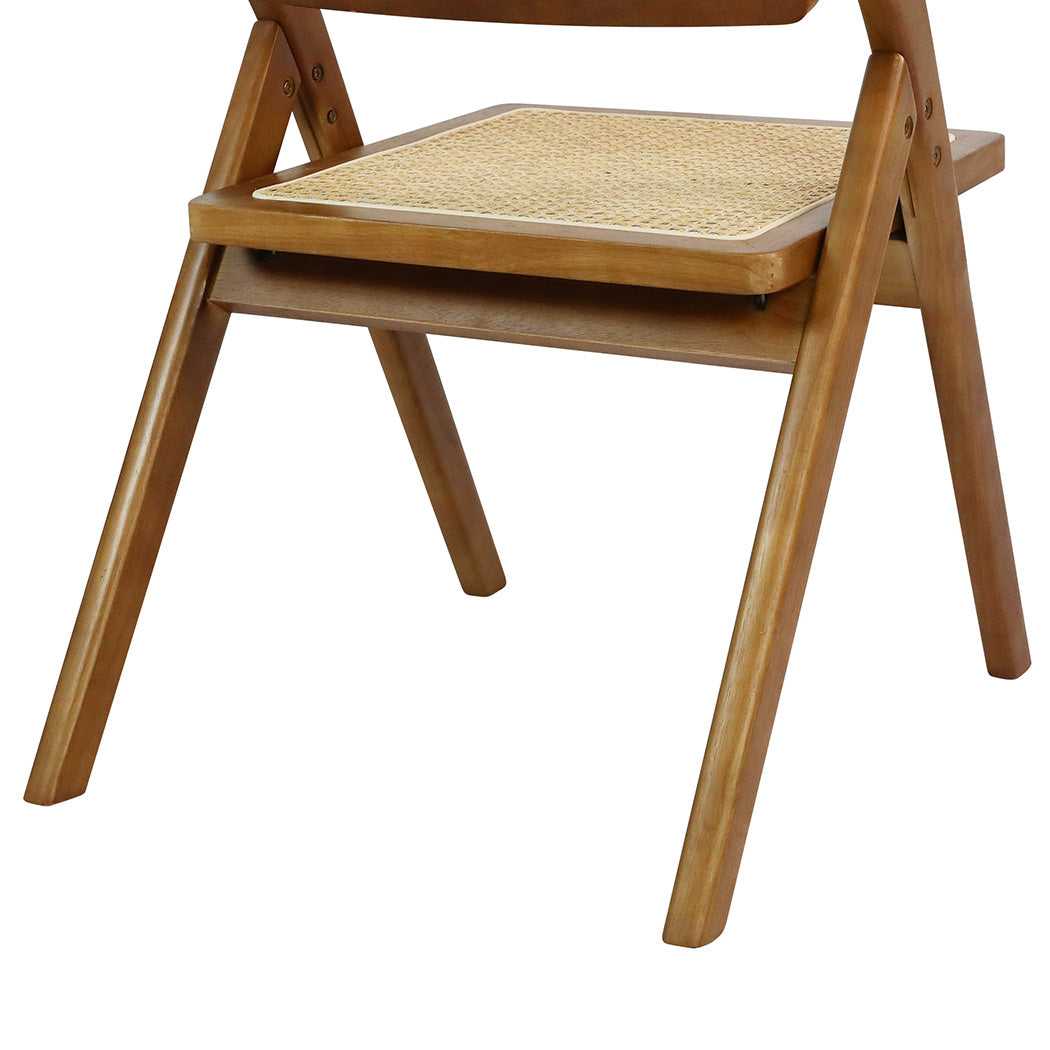 Levede 2X Foldable Rattan Dining Chairs Walnut-2006733269277741061