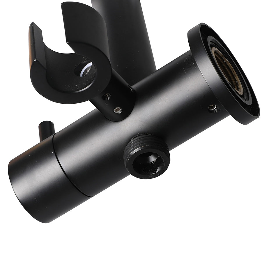 High Pressure Shower Head Set Rain Round Black-2006733239775006725