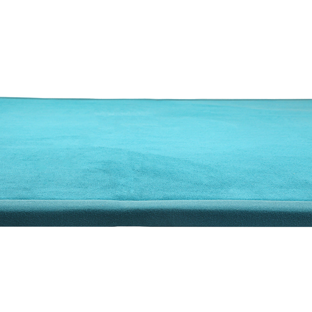 Marlow Coral Velvet Area Rugs Large Mat 180x200cm Blue-1954802462170943493