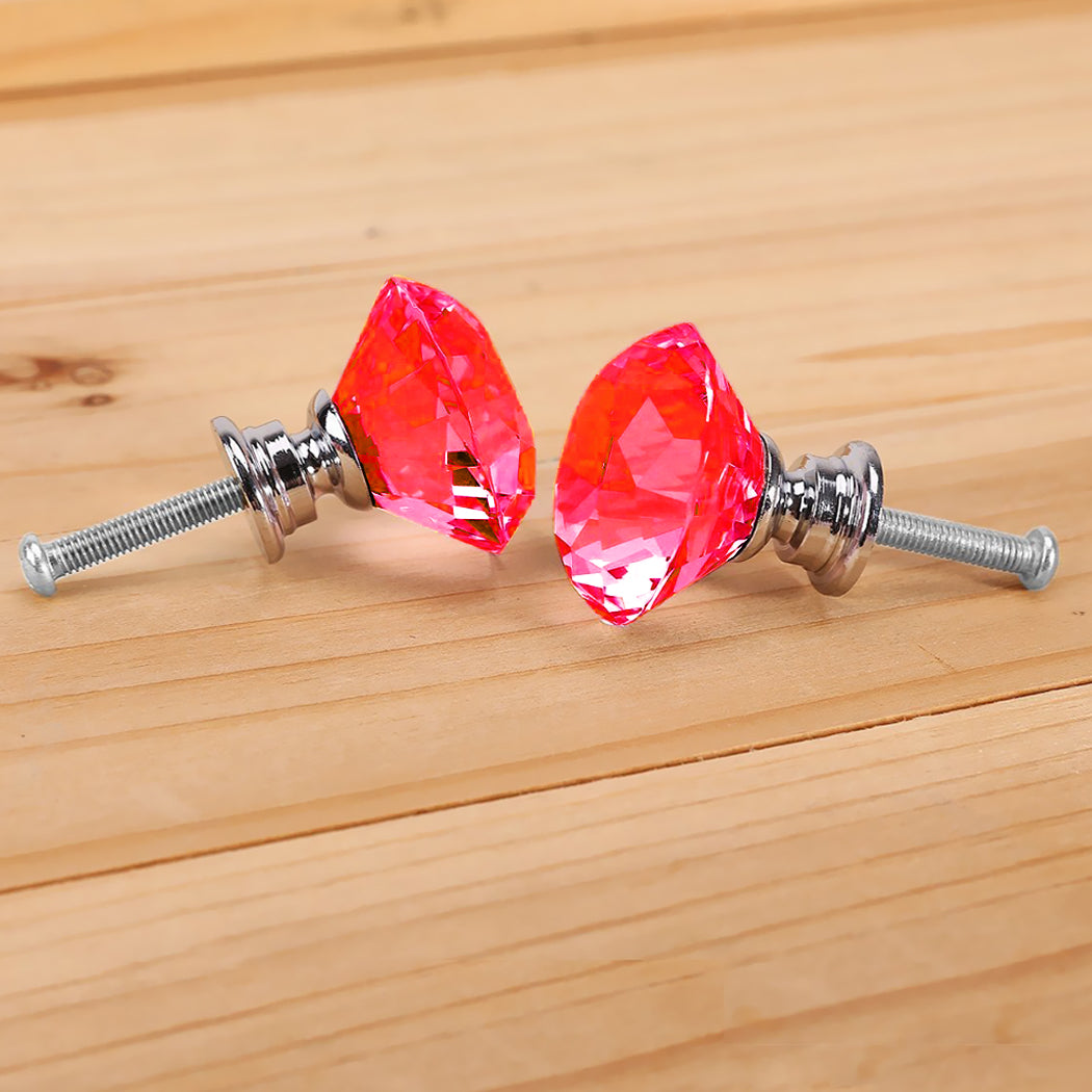 16 Pcs Red Crystal Knobs Diamond 30mm Small Red-2018816615889637381