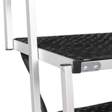 PaWz 6 Steps Dog Ramp Adjustable Height Black - 45-Degree Angle