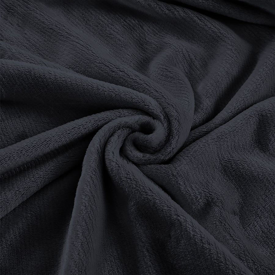 DreamZ 320GSM 220x160cm Ultra Soft Mink Dark Grey Single-2018816624202747909