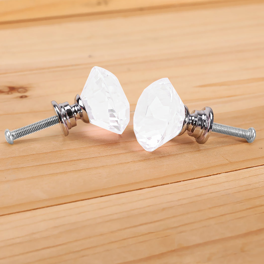 10 Pcs 30mm Clear Diamond Shape Glass Transparent-2006733141624098821