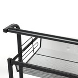 Levede 3 Tier Kitchen Trolley Cart Swivel Black Colour-2018816800040554501