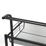 Levede 3 Tier Kitchen Trolley Cart Swivel Black Colour-2018816800040554501