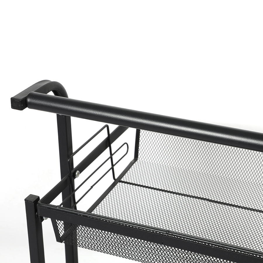 Levede 3 Tier Kitchen Trolley Cart Swivel Black Colour-2018816800040554501