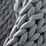 Dreamz Knitted Weighted Blanket Chunky Grey Kids - 45-Degree Angle