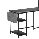 Levede L Shaped Gaming Desk with LED Lights Black - 45-Degree Angle