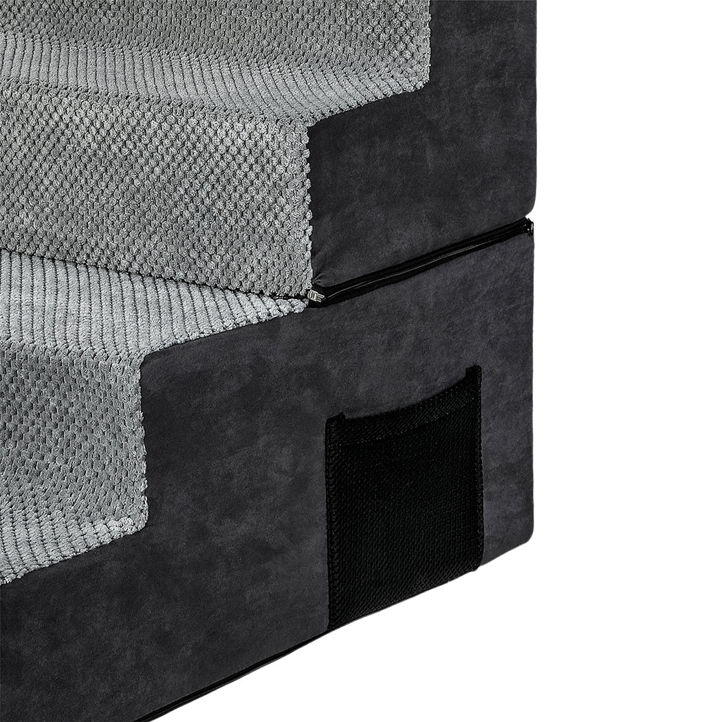Pawz 4 Steps Pet Stairs Dog Ramp High Density Foam Grey-2006732767437656069
