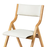 Levede 8x Dining Chairs Foldable PU Beige - 45-Degree Angle