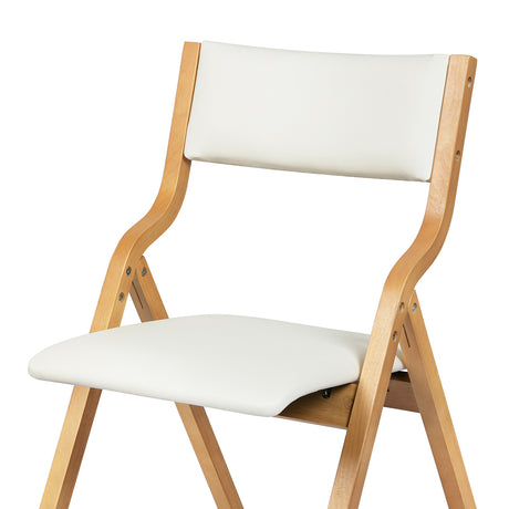 Levede 2x Dining Chairs Foldable PU Beige-2006733273778229253