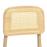 Levede Dining Chair Wood Rattan Armless Natural x8 - 45-Degree Angle