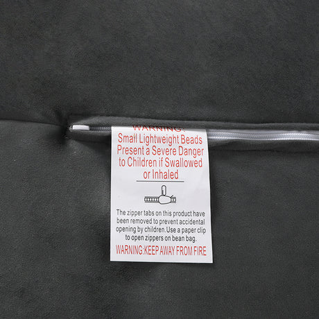 Marlow Bean Bag Chair Cover Soft Velvet Dark grey-1954802910319742981