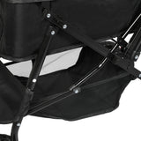 PaWz Pet Stroller Dog Cat Carrier Foldable Black - 45-Degree Angle