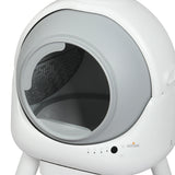 PaWz Smart Self Cleaning Cat Litter Box APP Control White - 45-Degree Angle