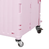 Folding Shopping Trolley Cart Portable Pink-2006733034535129093