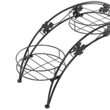 2X Plant Stand Outdoor Indoor Metal Black - 45-Degree Angle