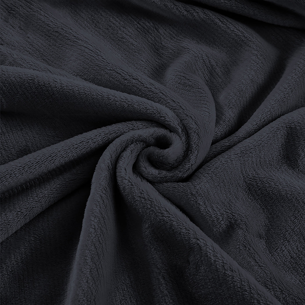 DreamZ 320GSM 220x240cm Ultra Soft Mink Dark Grey Queen-2018816639436460037